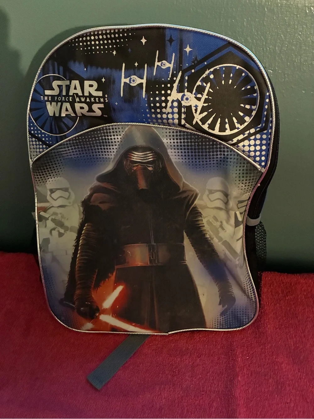 Star Wars Kylo Ren Black & Blue Boys Backpack with Lightsaber Graphic